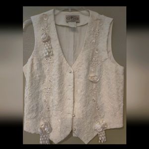 Vintage White Lace " On the Rocks" Vest